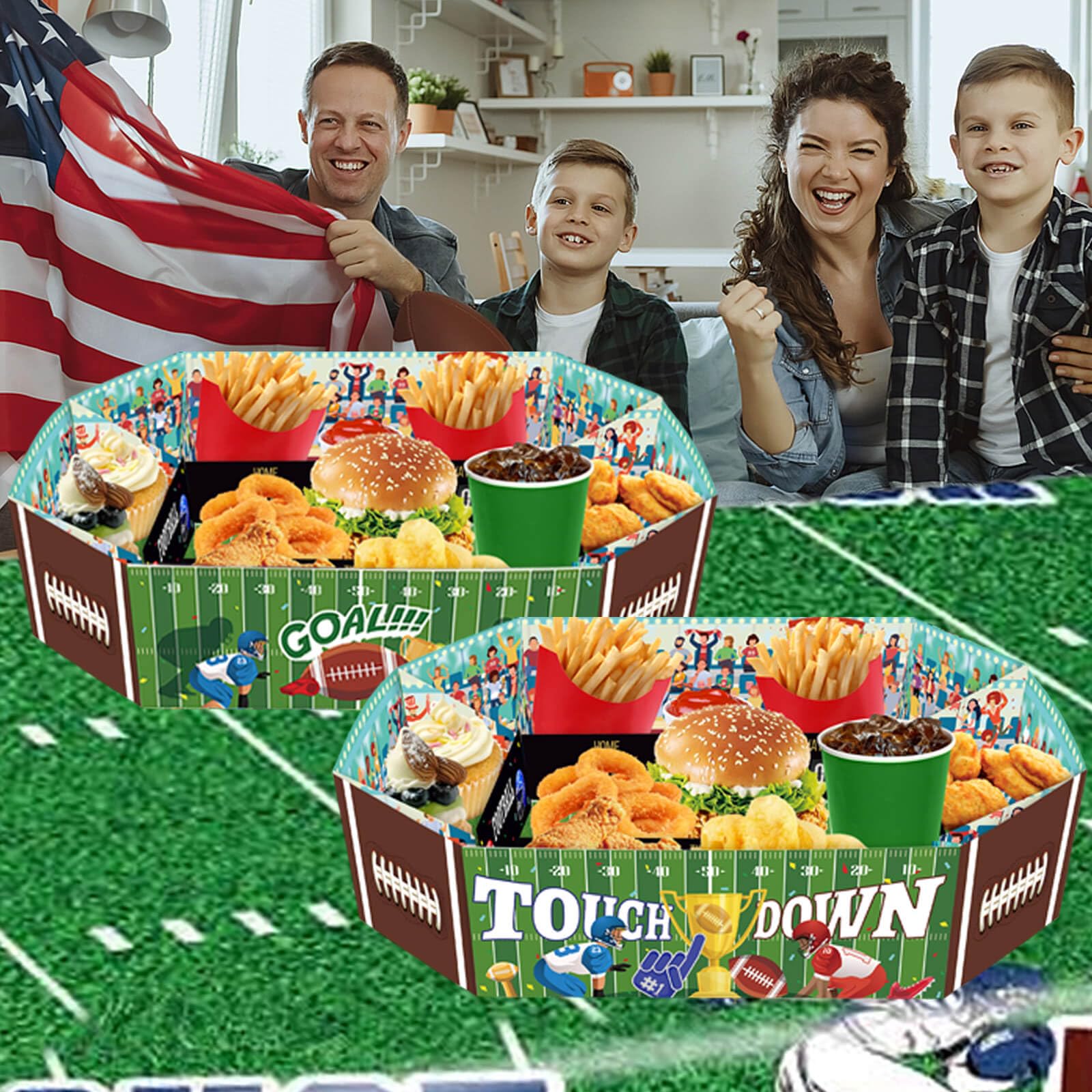 Perfect Rugby Snacks Football Party Decorations Supplies Snacks Serving Tray, Essentials ...