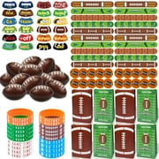 Football Party Favors-150Pcs Football Party Supplies-Football Wristbands Football Stickers Mini Footballs Slap Bracelets Football Theme Gift Bags Football Erasers, Gifts to Students, Kids