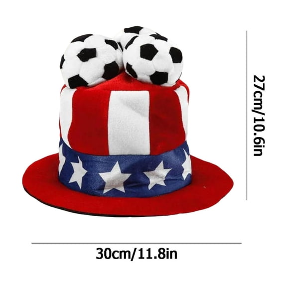 Football Party High Top Hat with Whimsical Football Decoration - Eye-Catching Accessory for Football Fans, Comfortable and Soft Design, Perfect for Themed Events and Cheering at Matches B