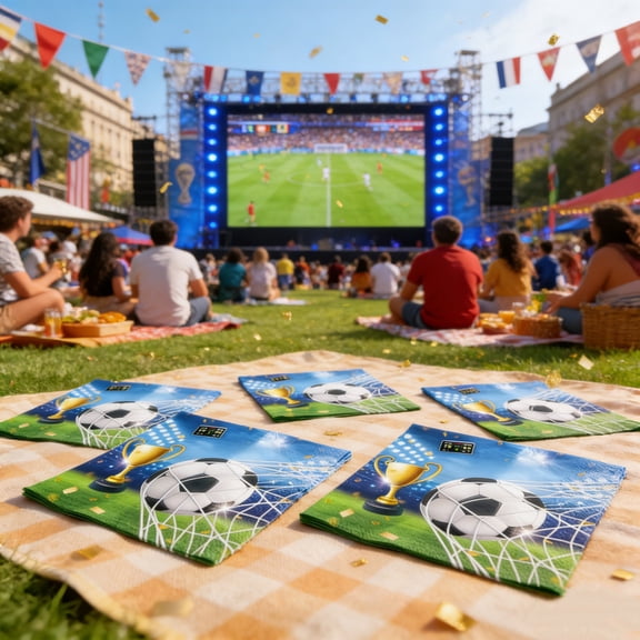 Football Party Paper Napkins, 20-Count Themed Napkins for Birthday and Game Day Gatherings