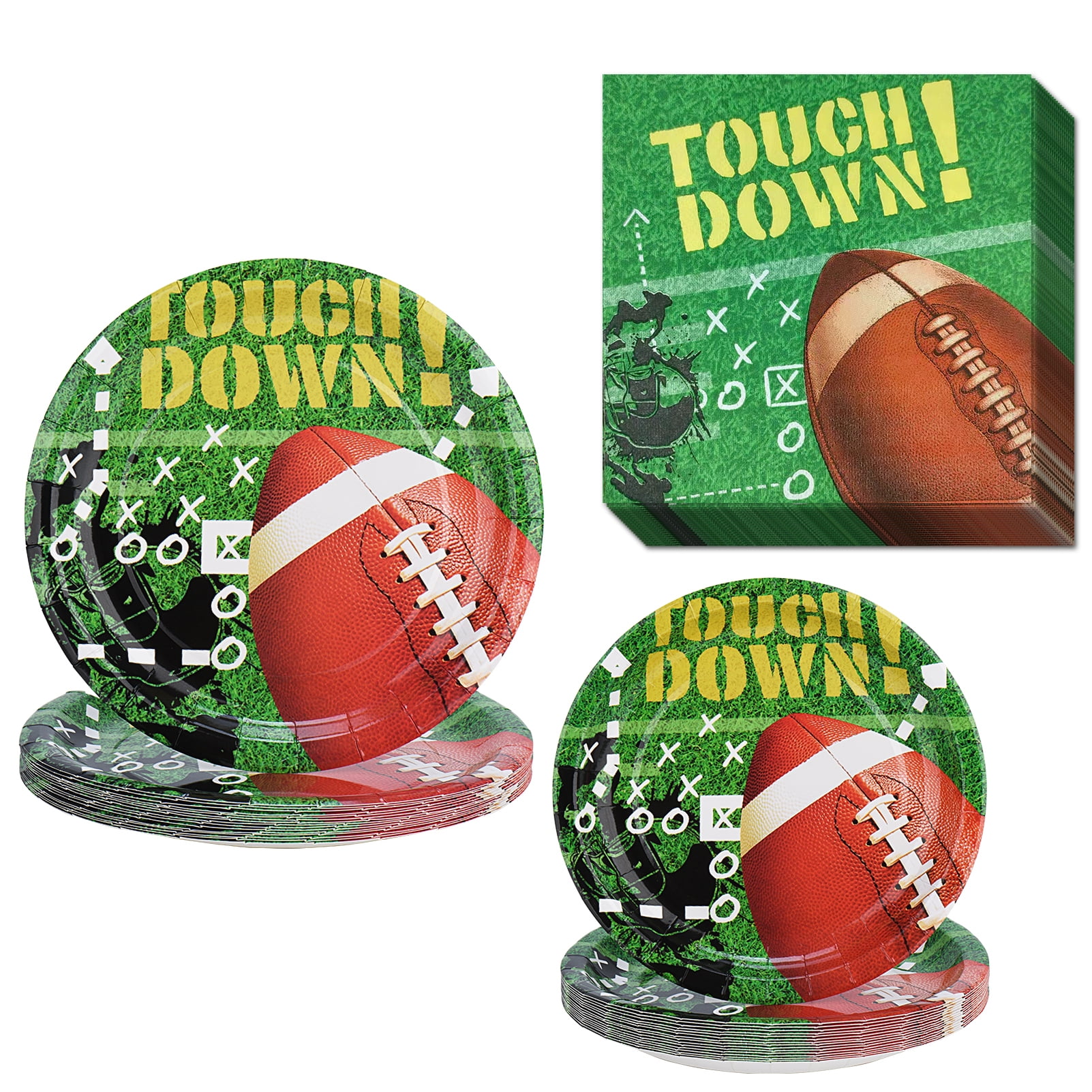 Football Party Plates and Napkins for Super Bowl Soccer Disposable