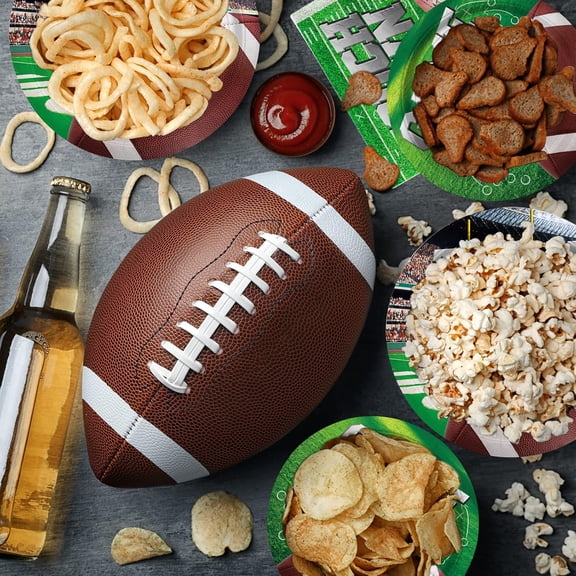 Football Party Supplies Kit Serve 50, Includes Dinner Plates, Dessert Plates, Napkins, Party Decorations