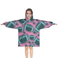 thumbnail image 1 of Football Pattern Blanket Hoodies for Kids 6-13YR Oversize Wearable Blanket Hoodies for Boys Girls Teens, 1 of 7