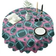 thumbnail image 1 of Football Pattern Round Tablecloth 60"x60",Wrinkle Wipeable Table Cloth for Kitchen Dining Room Picnic Patio Party, 1 of 6