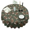 thumbnail image 1 of Football Pattern Round Tablecloth 60"x60",Wrinkle Wipeable Table Cloth for Kitchen Dining Room Picnic Patio Party, 1 of 6
