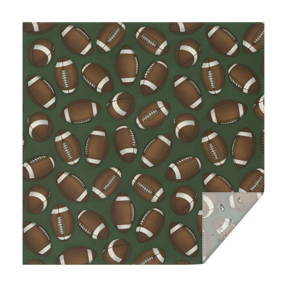 Football Pattern Square Tablecloth,Waterproof Square Table Cover,Wipeable Spillproof Washable Table Cover for Home Kitchen Party Decor 42"X42"(107x107cm)
