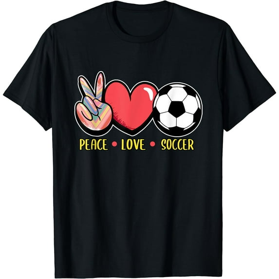Football Peace Love Soccer Goalie Goaltender Sport T-Shirt