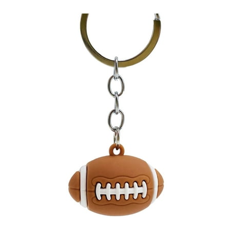 Football Pendant Keychain - Soft Rubber, Alloy, Cute Decor, Party Favors for Football Themed Gifts