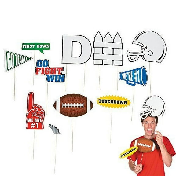 Football Photo Stick Props - Apparel Accessories - 12 Pieces