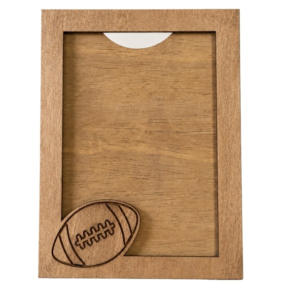 Football Picture Frame 5x7 Photo | Laser Engraved Wooden Football Frame with Acrylic Cover, Easel Stand & Wall Mount | Gift for Football Players, Coaches & Teams