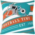 thumbnail image 1 of Football Pillow Cover 16x16 Inch,Retro Green Orange American Football Throw Pillow Cover for Bed Couch,Geometric Striped Sports Ball Game Cushion Cover for Boys Bedroom Decor, 1 of 6