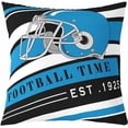 thumbnail image 1 of Football Pillow Cover 18x18 Inch,Sports Throw Pillow Cover for Boys Men Football Lover,Rugby Football Helmet Decorative Pillow Cover,Geometric Stripe Cushion Cover,Blue Black, 1 of 6