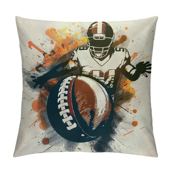 Football Pillow Cover Retro Gift for Boy Room Throw Pillow Case Home Decor for Sofa Livingroom Couch Bed Decorative