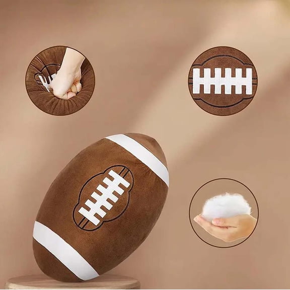 Football Pillow - Realistic Simulation Football Plush Toy, Soft Gift Cushion Doll, Perfect for Sports Fans, Home Sofa, Bed Decor & Holiday Gift Giving, 11.8*7.9in, Multicolor