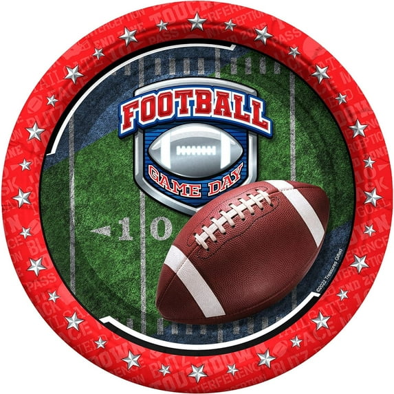 Football Plates 7in 8 Count - Football Birthday Party Supplies