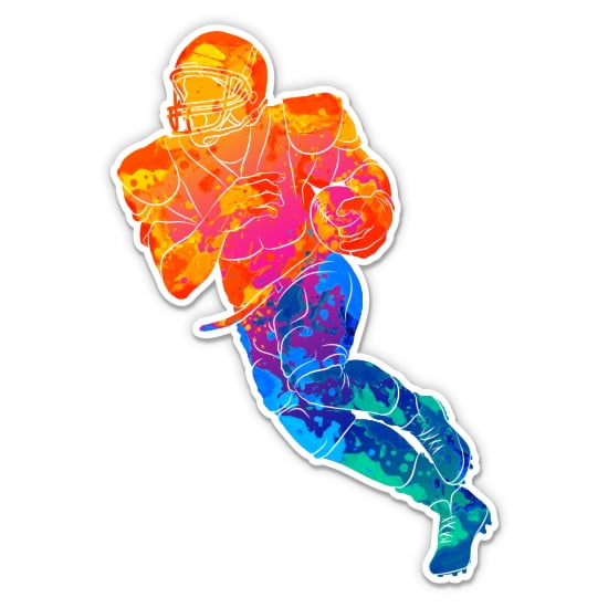 Football Player - 3" Vinyl Sticker - For Car Laptop Water Bottle Phone - Waterproof Decal