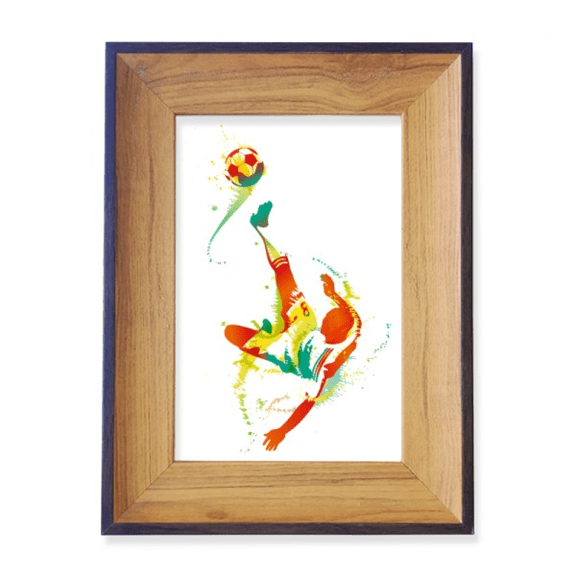 Football Player Bicycle Kick Pattern Photo Frame Exhibition Display Art Desktop Painting