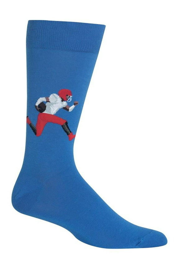 Football Player Blue Mens Crew Socks