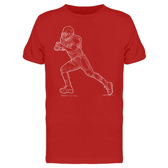 Football Player Chalkboard Style T-Shirt Men -Image by Shutterstock, Male Small