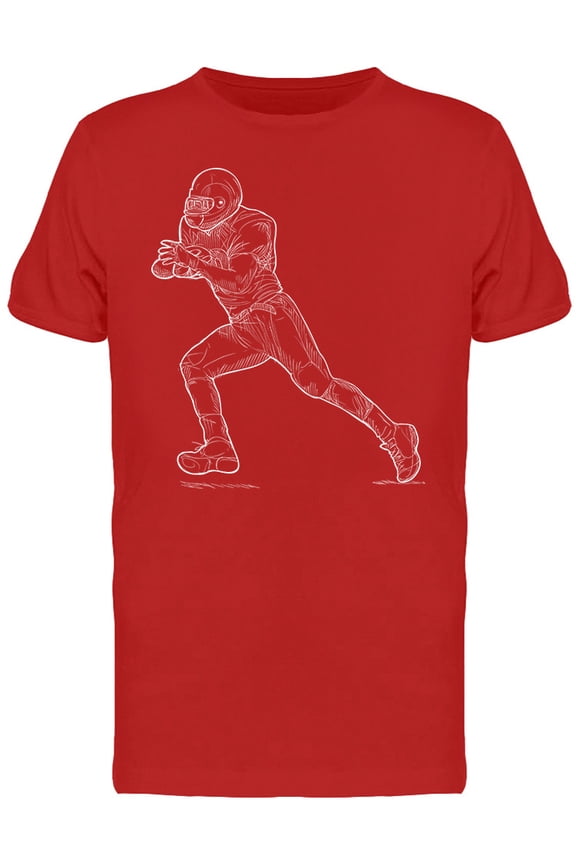 Football Player Chalkboard Style T-Shirt Men -Image by Shutterstock, Male Small