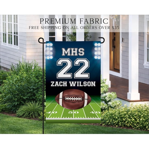 Football Player Flag School Football Player Garden Flag Welcome Flag Football Flag Custom