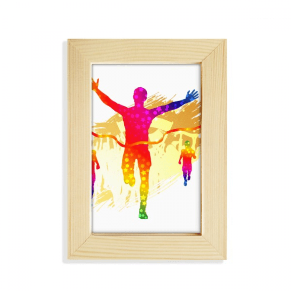 Football Player Goal Cheer Pattern Desktop Display Photo Frame Picture Art Painting 5x7 inch