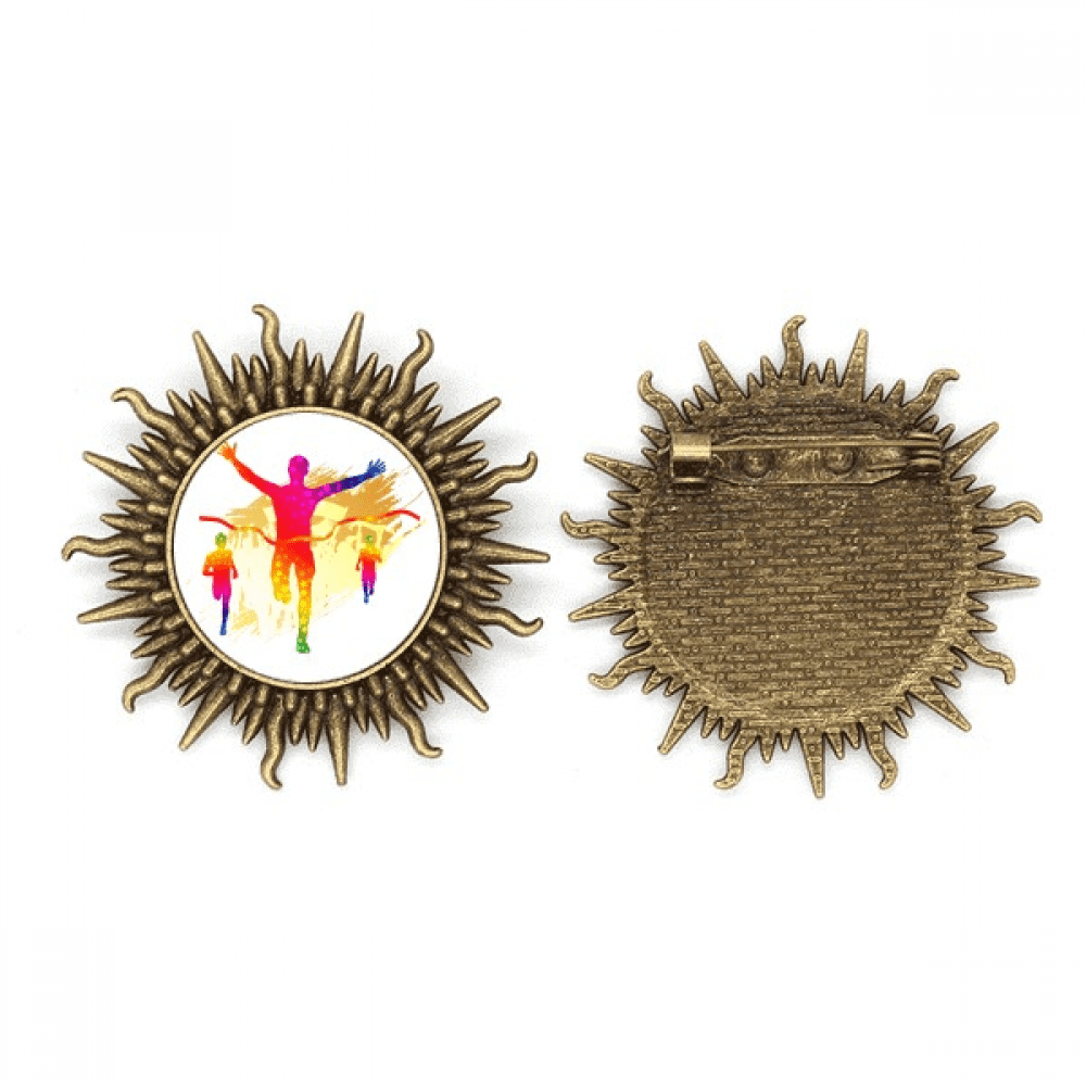 Football Player Goal Cheer Pattern Metall Sonne Brosche Haken Pin