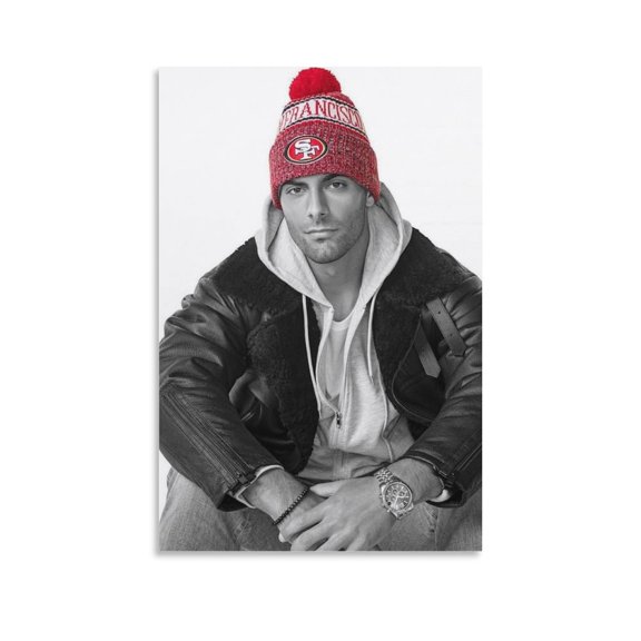 Football Player Jimmy Garoppolo Poster Canvas Poster Wall Art Picture Prints Hanging Photo Gift Decor Home Posters Artworks 16x24inch(40x60cm)