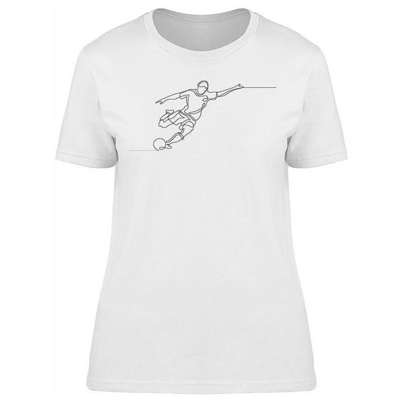 Football Player Kicks The Ball T-Shirt Women -Image by Shutterstock, Female x-Large