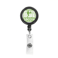 thumbnail image 1 of Football Player Scores Goal Football Retractable Keychain Badge Holder ID Badge, 1 of 3