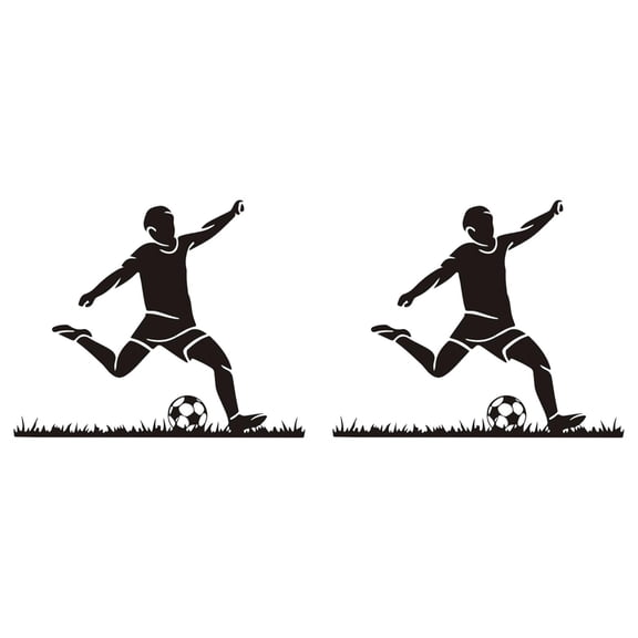 Football Player Sticker - Black Kicking Wall Sticker Children's Room Wall Decoration, Self-Adhesive PVC for Easy Application, Black Sporty Design for Children's Room Wall Decoration