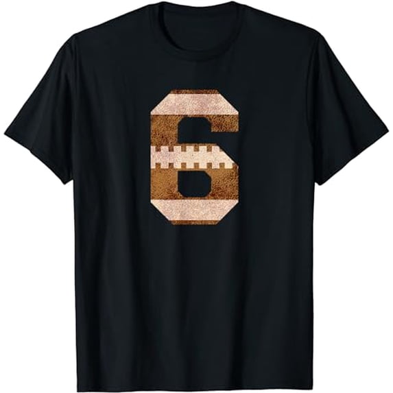 Football Player Supporter Number 6 Personalized Sports T-Shirt