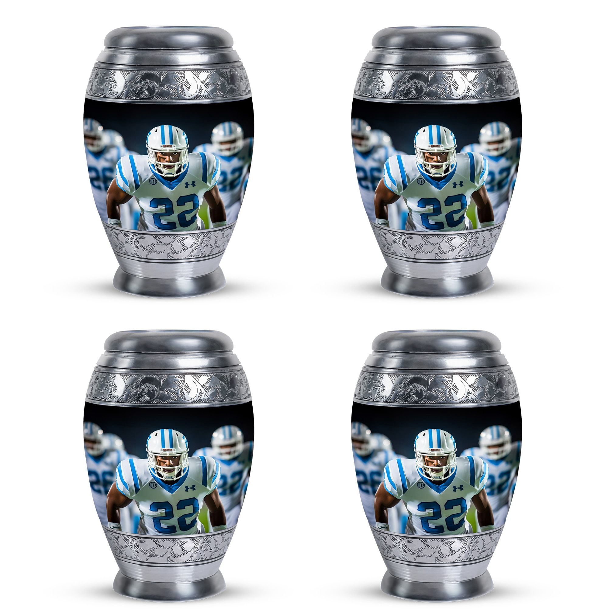 Football Player Urns For Ashes, Mini Urns For Ashes Adult Set Of 4 - Cremation Urns For Human Ashes Adult Female - Ash Urns, Burial Urns For Cremated Remains - Funeral Urn Small (3inch,4pcs)