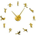 thumbnail image 1 of Football Players Contemporary DIY Oversized Wall Clock Soccer Game Large Clock Watch Kids Football Fans Living Room Wall Decor(Gold,27inch), 1 of 6