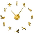 thumbnail image 1 of Football Players Contemporary DIY Oversized Wall Clock Soccer Game Large Clock Watch Kids Football Fans Living Room Wall Decor(Gold,27inch), 1 of 7