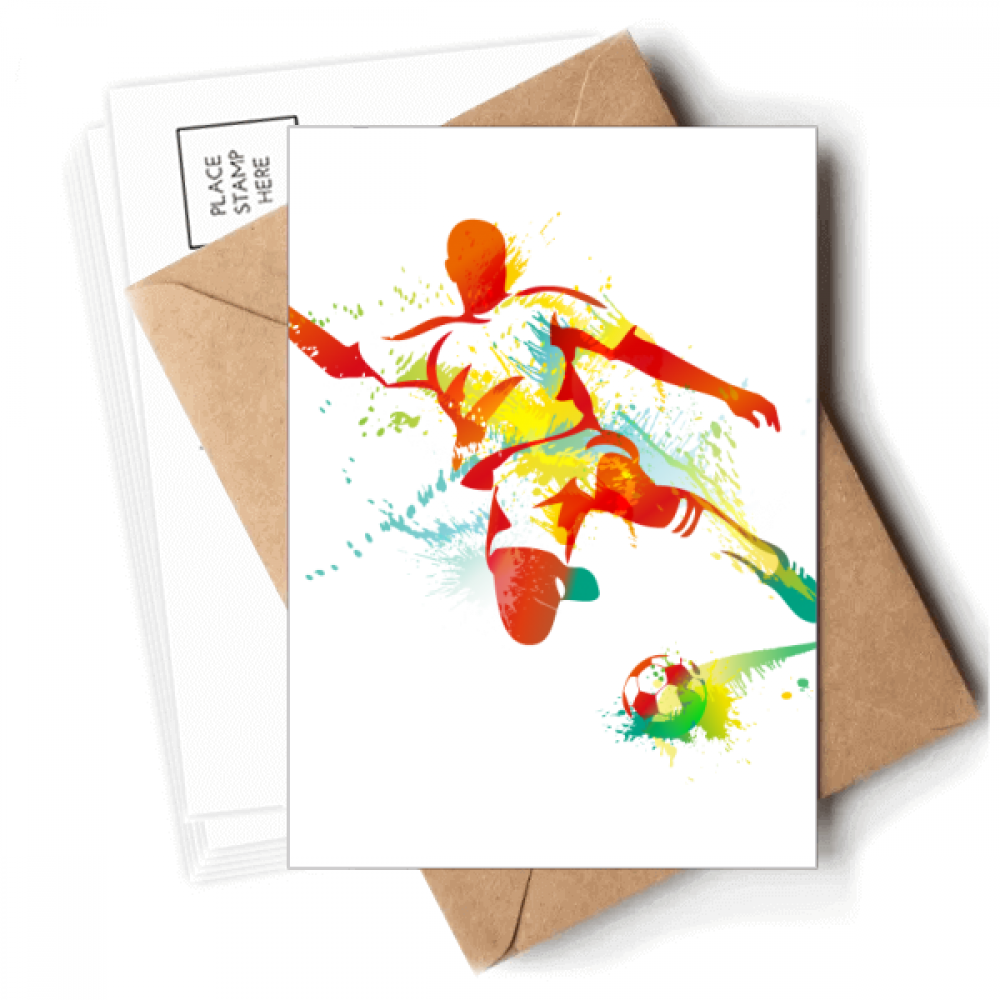 Kick Envelope Football Players Kick Football Soccer Postcards Envelopes Blank Note ...
