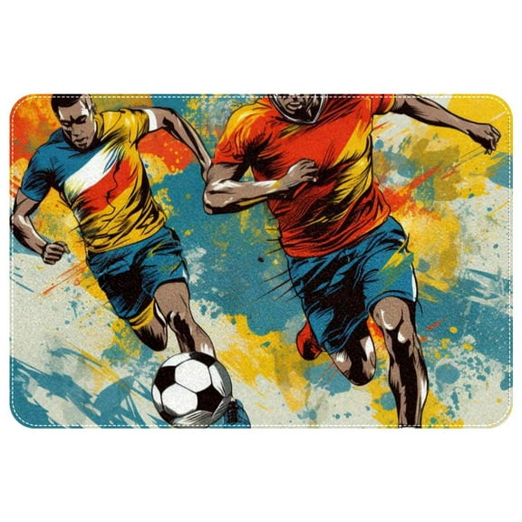 Football Polyester Chair Mat Non-Slip Machine Washable Indoor Carpet Rug