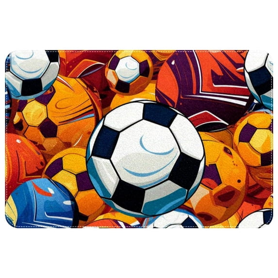 Football Polyester Non-Slip Machine Washable Door Mat - Ideal for Floor Rugs, Chair Mats, Chair Mat
