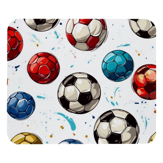 Football Printed Square Mouse Pad, 8.3x9.8 Inch, Non-Slip Rubber Bottom Mouse Mat for Office and Gaming
