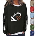 thumbnail image 1 of Football Printed Sweatshirts for Women, Crewneck Long Sleeve Loose Fit, Fall Game Day Casual Graphic Tops S-3XL, 1 of 5