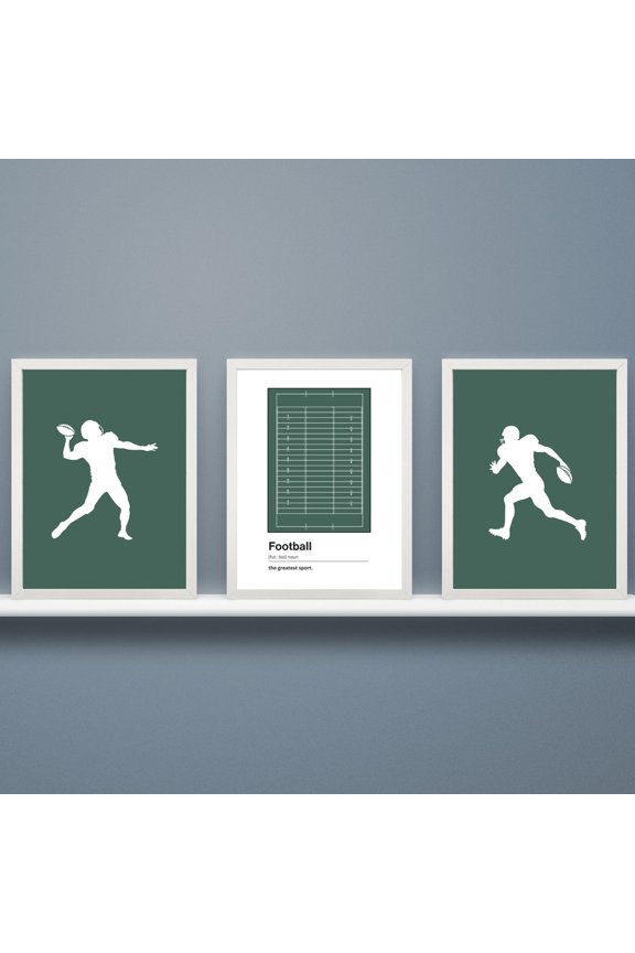 Football Prints, American Football Field Definition, Boys Room Décor, Soccer Poster, Kids Art, Teen Boys, Football Player Printed Poster, Poster Only