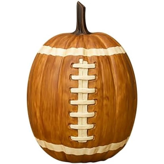 Football Pumpkin Resin Statue for Halloween Fall Tabletop Decor