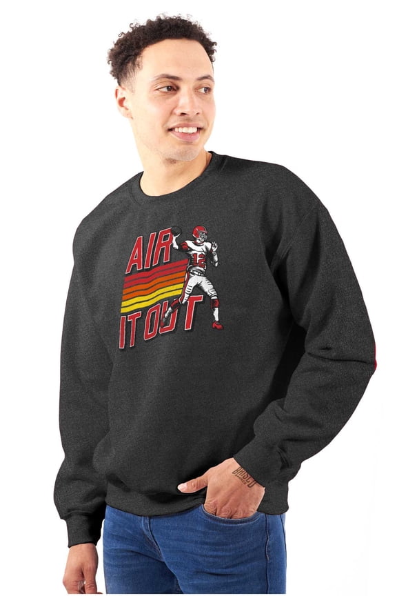 Football Quarterback Air It Out Men's Crewneck Sweatshirt Brisco Brands S