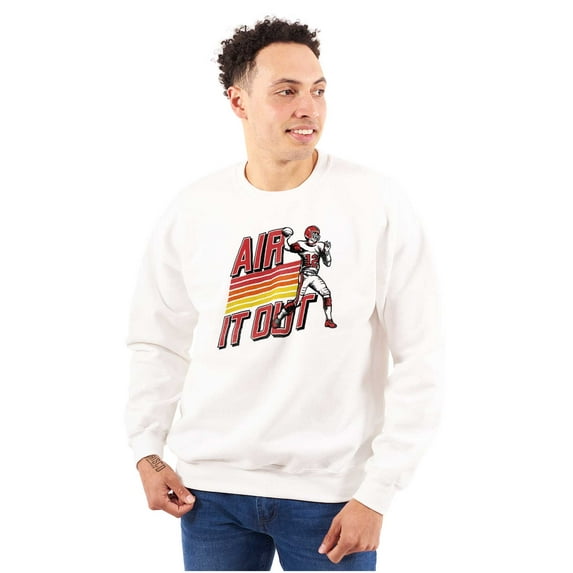 Football Quarterback Air It Out Men's Crewneck Sweatshirt Brisco Brands X
