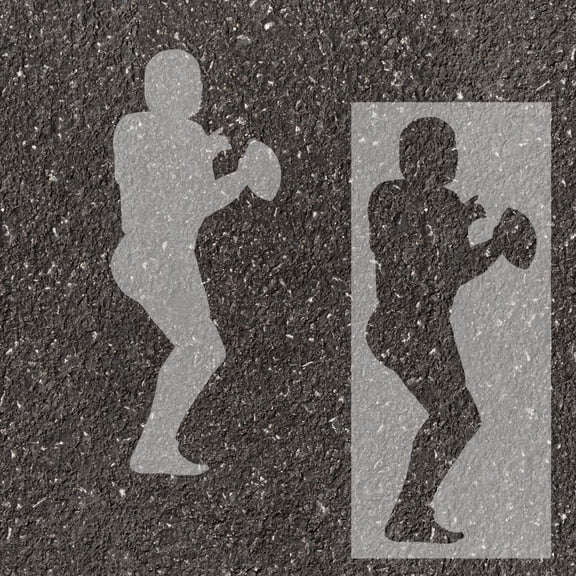 Football Quarterback Parking Space Stencil