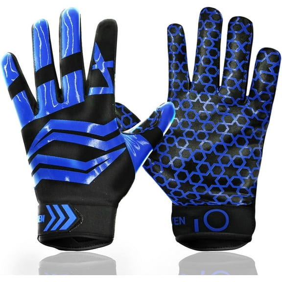 Football Receiver Gloves Youth Receiving Gloves Pro 2.0 Durable Breathable Flexible for Kids Boys Girls in White Red Black Blue Small Large Medium X-Large