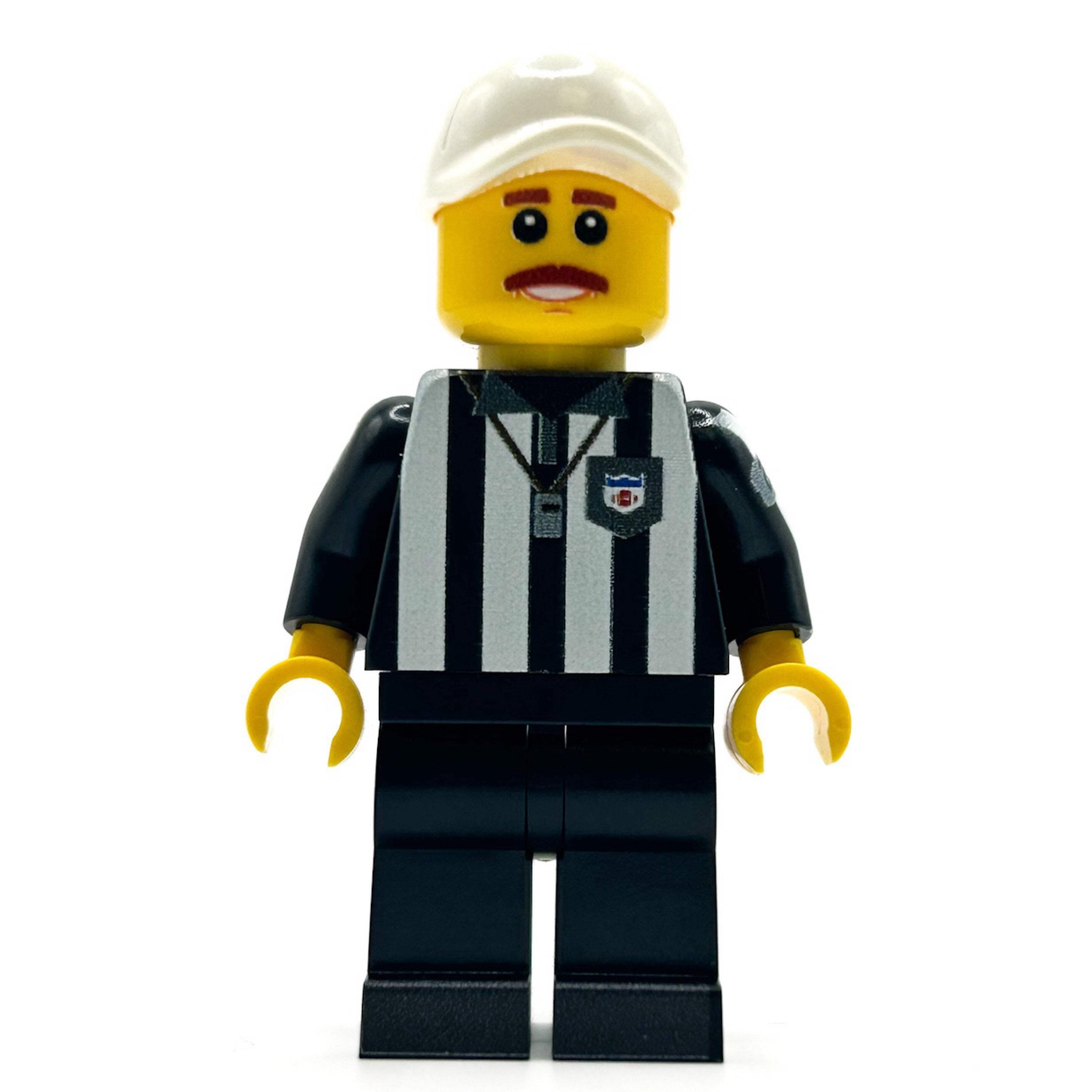 Football Referee Custom Minifig made with LEGO parts B3 Customs Walmart
