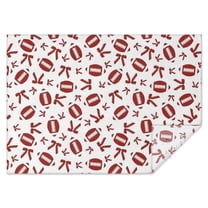 Football and Ribbon Shapes Pattern Rectangle Tablecloth 60"x84",Waterproof Polyester Rectangle Table Cloth, Wipeable Spillproof Polyester Tablecloth for Dining, Camping, Indoor and Outdoor