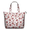 thumbnail image 1 of Football and Ribbon Shapes Pattern Travel Tote Bags for Women Carry On,Large Weekender Bags for Women Travel,Multi Functional Duffle Bag for Work,Shopping,Sports, 1 of 5