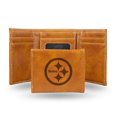 thumbnail image 1 of Football Rico Industries Pittsburgh  Brown Laser Engraved Trifold Laser Engraved Tri-Fold Wallet - Men's Accessory, 1 of 2